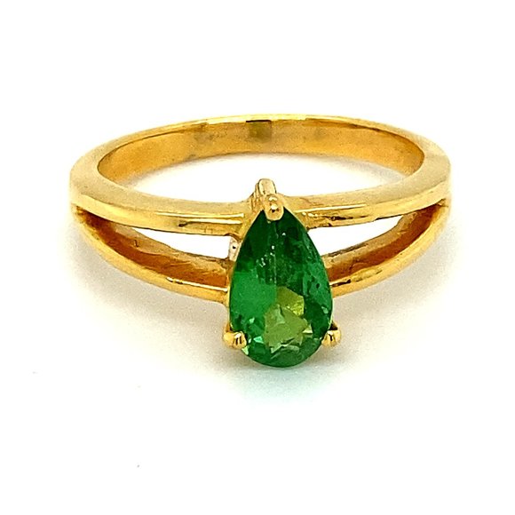 Tsavorite 1.00ct Solid 18K Yellow Gold Ring - Picture 1 of 7
